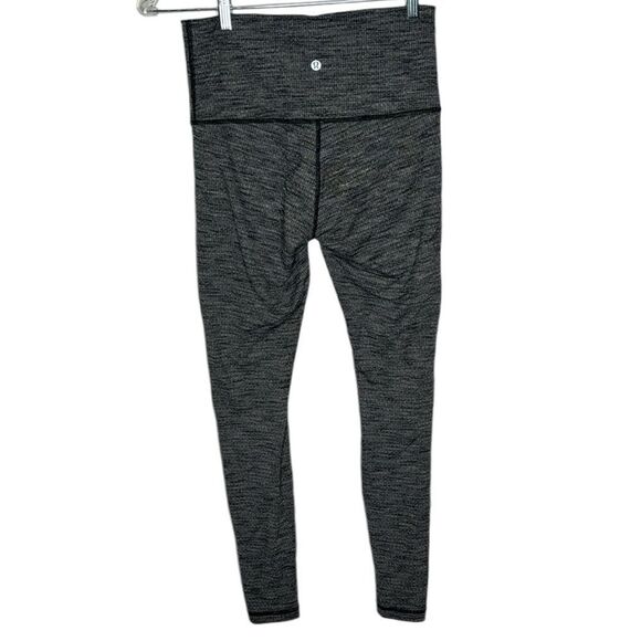 Lululemon Wunder Under Heathered Grey/Black Full Length Leggings. Size 8. - Picture 4 of 8